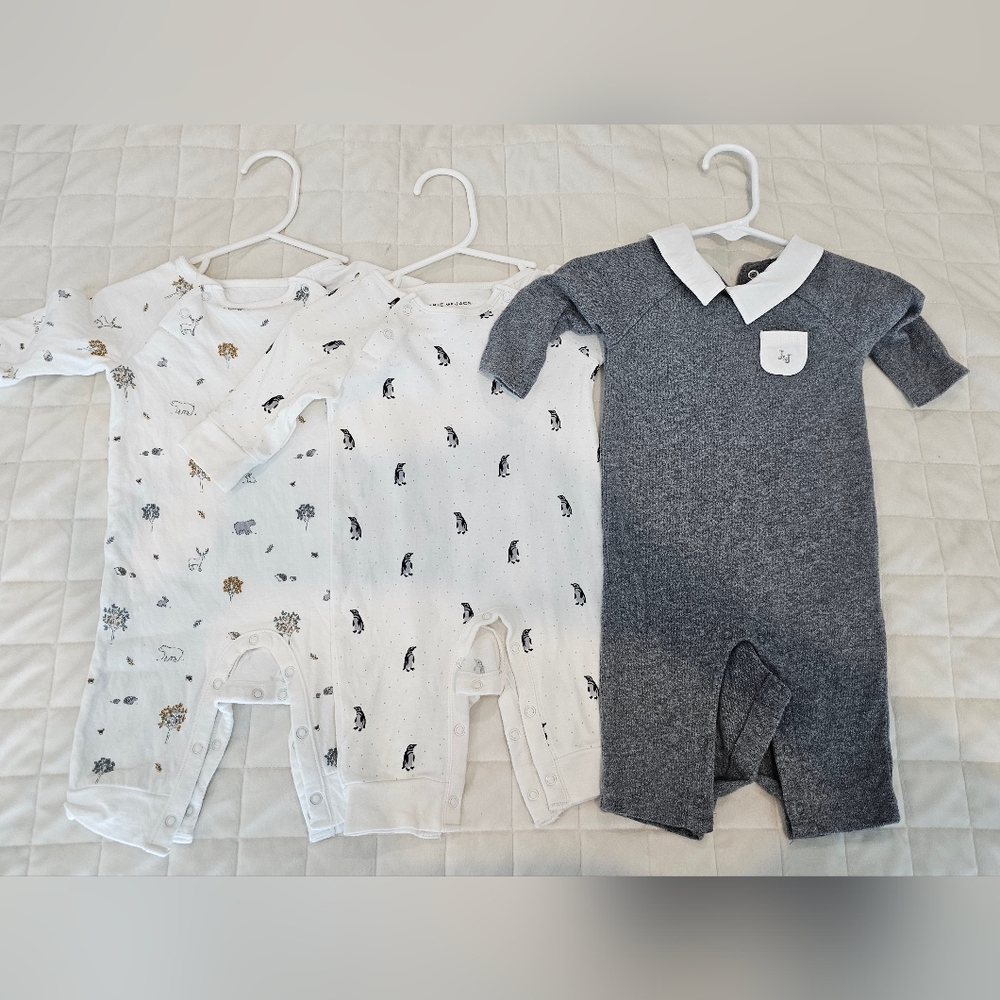 JANIE AND JACK one piece x3 size 0-3months.